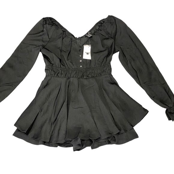 Forever 21 Romper Dress with Built in Shorts Women's Size Medium Black - Picture 11 of 16